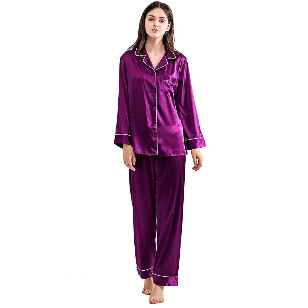 SILK PJ SET - BLACK - M048 WestStyle