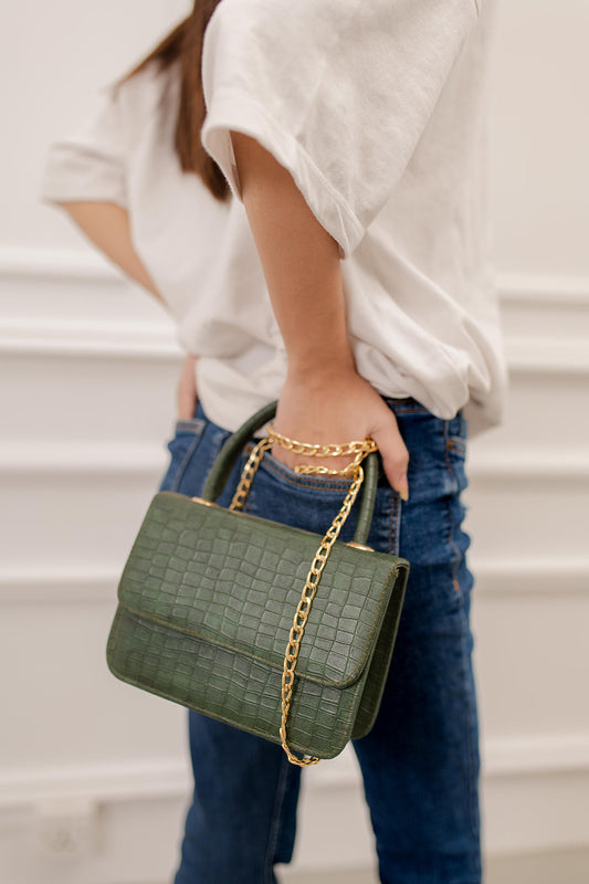 CROC CROSSBODY - GREEN - M029