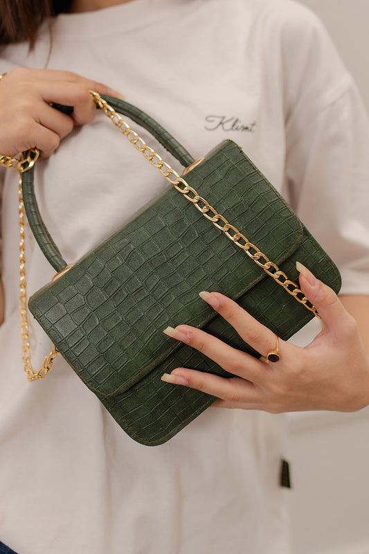 CROC CROSSBODY - GREEN - M029