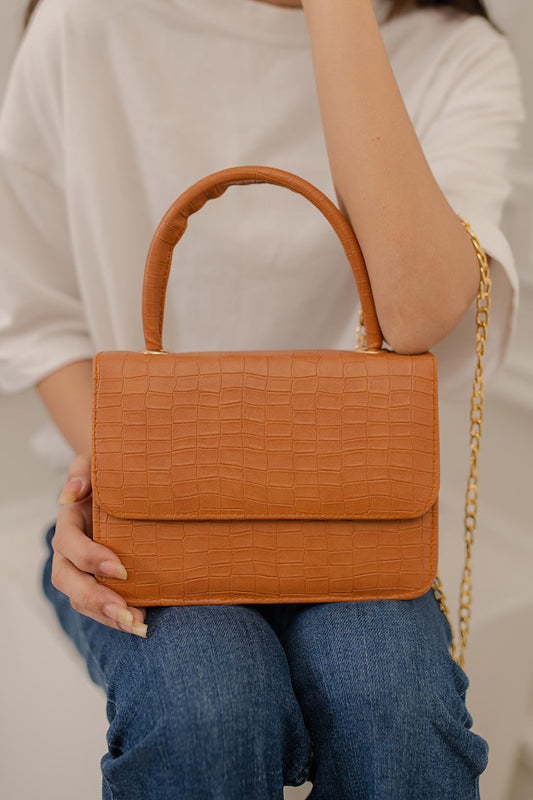 CROC CROSSBODY - MUSTARD - M029