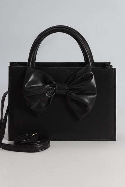 BOW CROSSBODY BAG - BLACK - M027