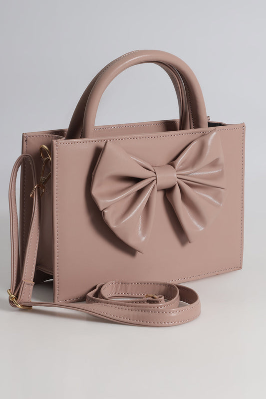 BOW CROSSBODY BAG - PEACH - M027