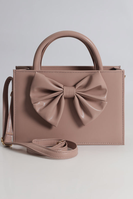 BOW CROSSBODY BAG - PEACH - M027