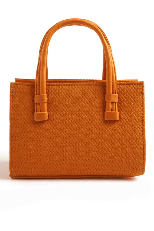 WOVEN HANDBAG - BRONZE - M116