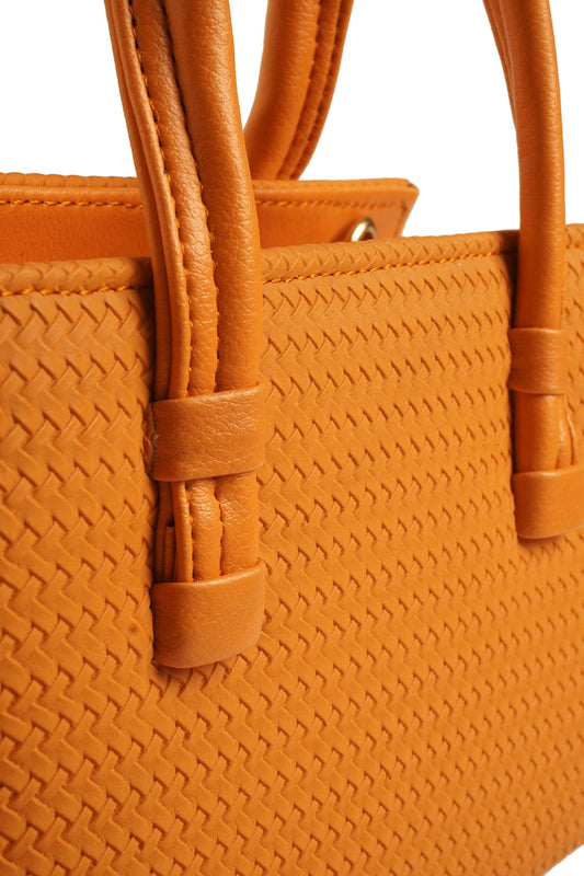 WOVEN HANDBAG - BRONZE - M116