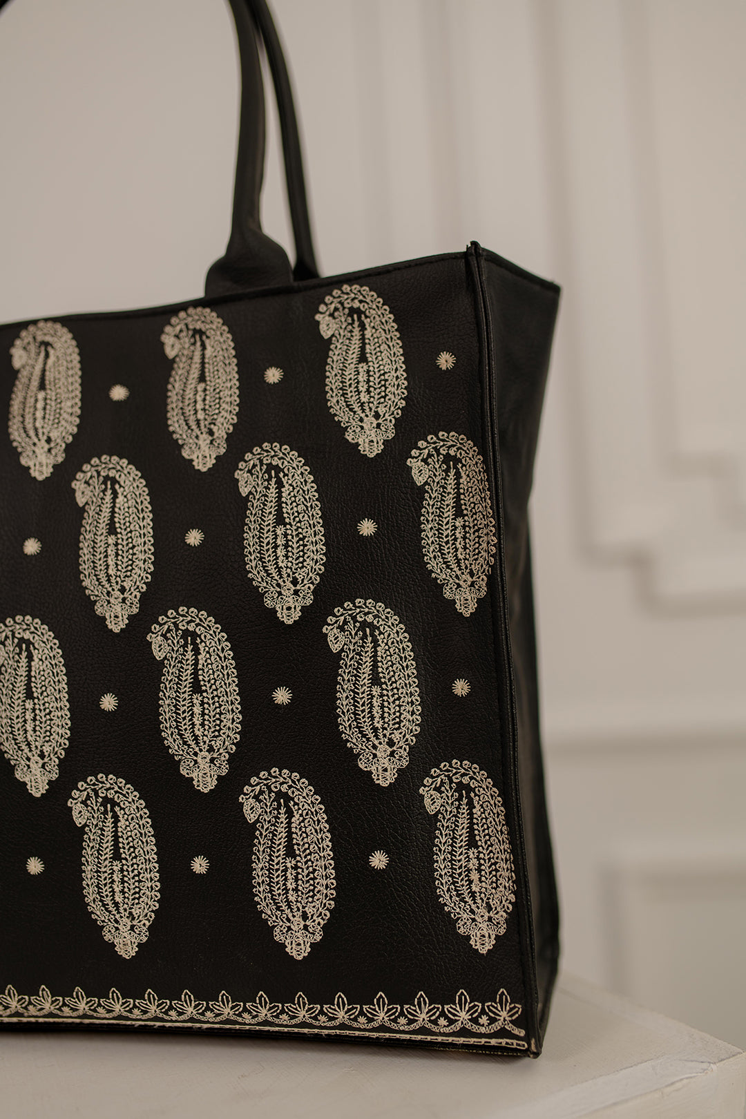 BRODERY CANVAS BAG - WHITE - M031 WestStyle