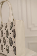 BRODERY CANVAS BAG - WHITE - M031 WestStyle