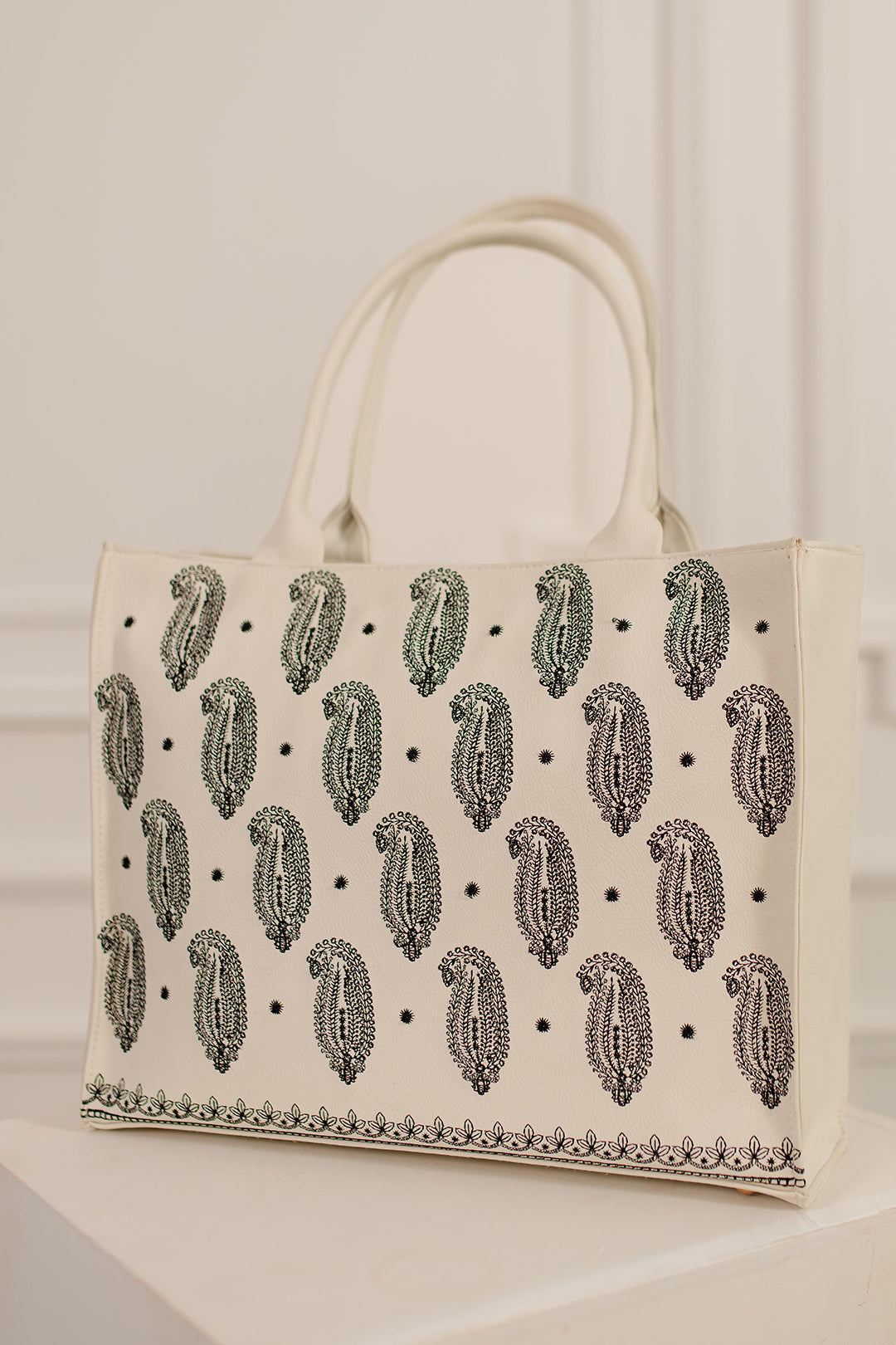 BRODERY CANVAS BAG - WHITE - M031 WestStyle