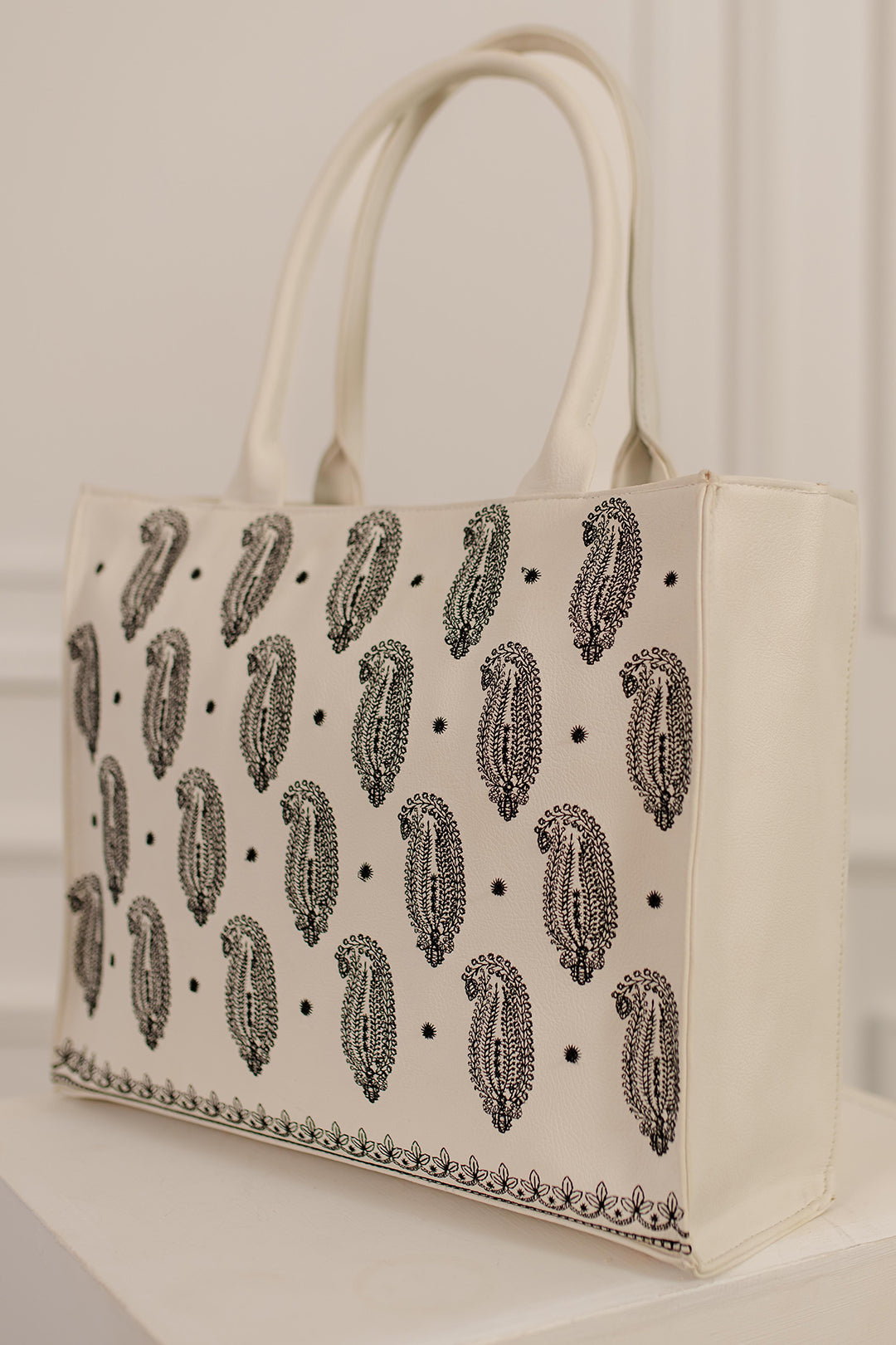BRODERY CANVAS BAG - WHITE - M031 WestStyle
