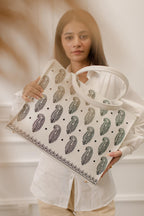 BRODERY CANVAS BAG - WHITE - M031 WestStyle