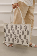BRODERY CANVAS BAG - WHITE - M031 WestStyle
