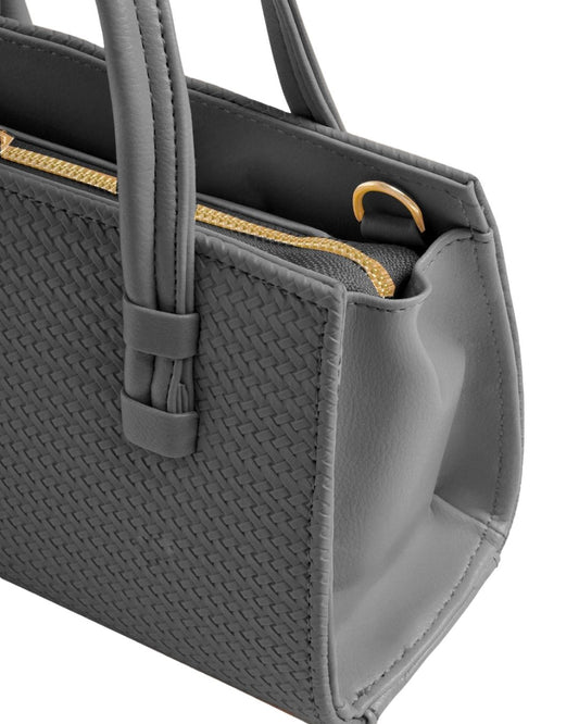 WOVEN HANDBAG - GRAY - M116