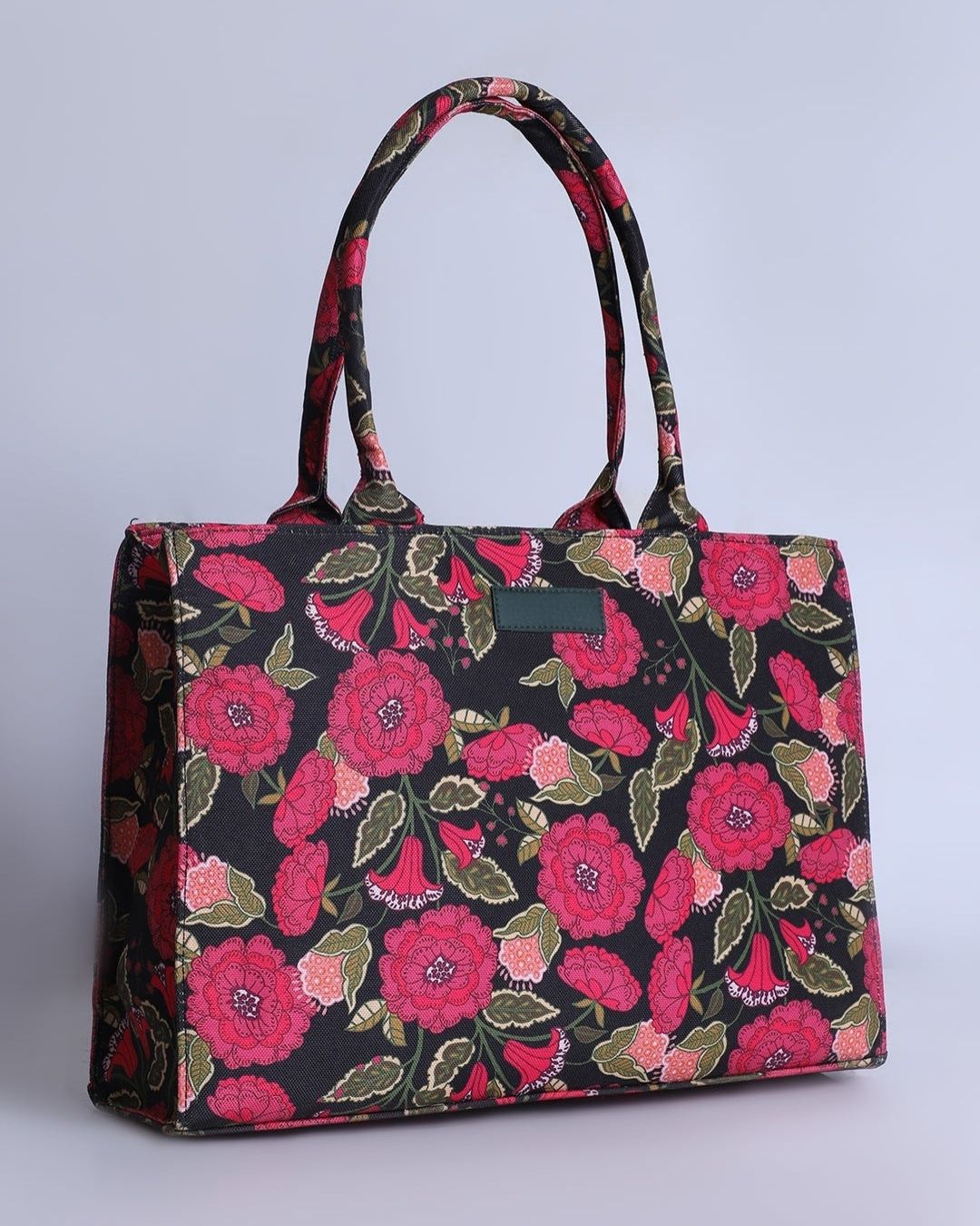 BLACK PINK FLORAL CANVAS - M069