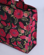 BLACK PINK FLORAL CANVAS - M069