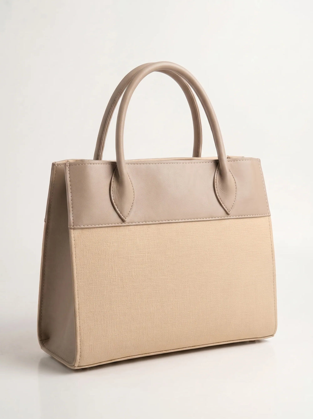 WestStyle beige structured shoulder bag worn on shoulder with detachable strap office and university ladies bag Pakistan