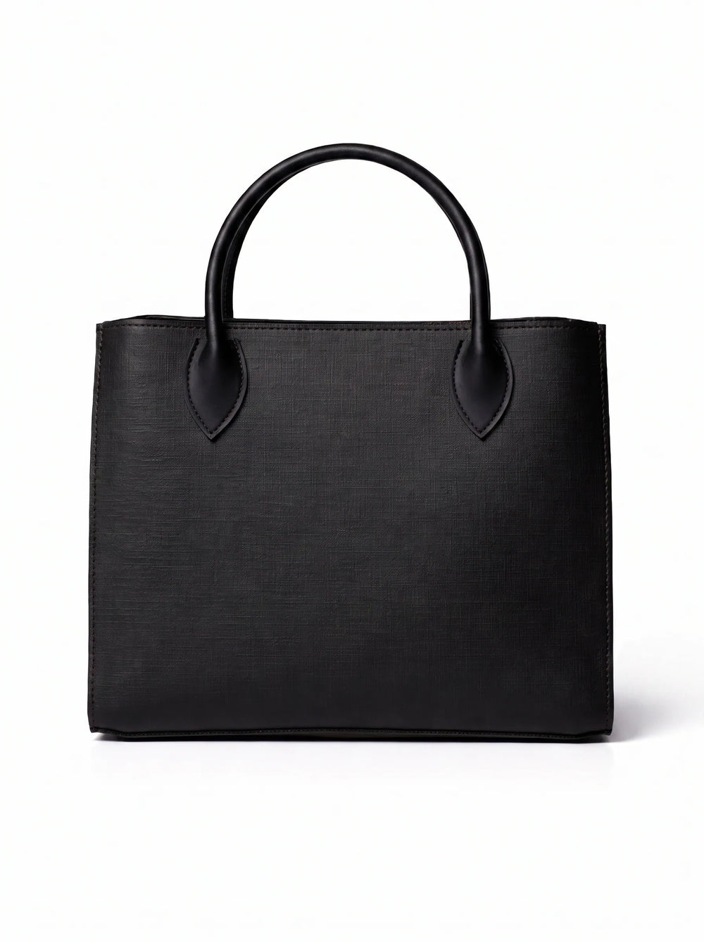 Saffiano crosshatch texture detail and handle base tabs on WestStyle black ladies shoulder bag stylish women bag Pakistan