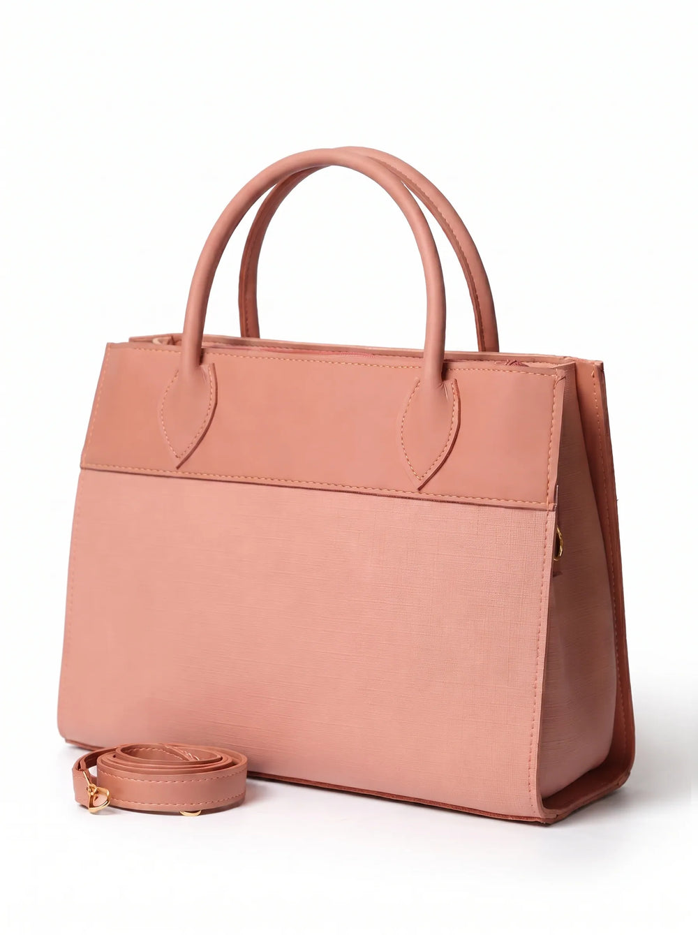 WestStyle peach structured ladies handbag styled for office or university women shoulder bag online Pakistan