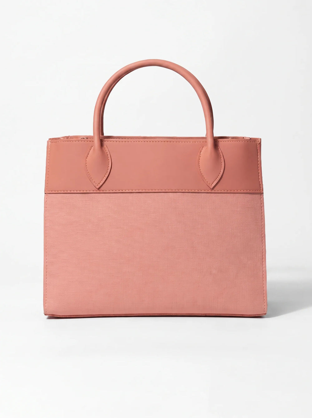 WestStyle peach Saffiano texture shoulder bag front view structured office women's purse online Pakistan