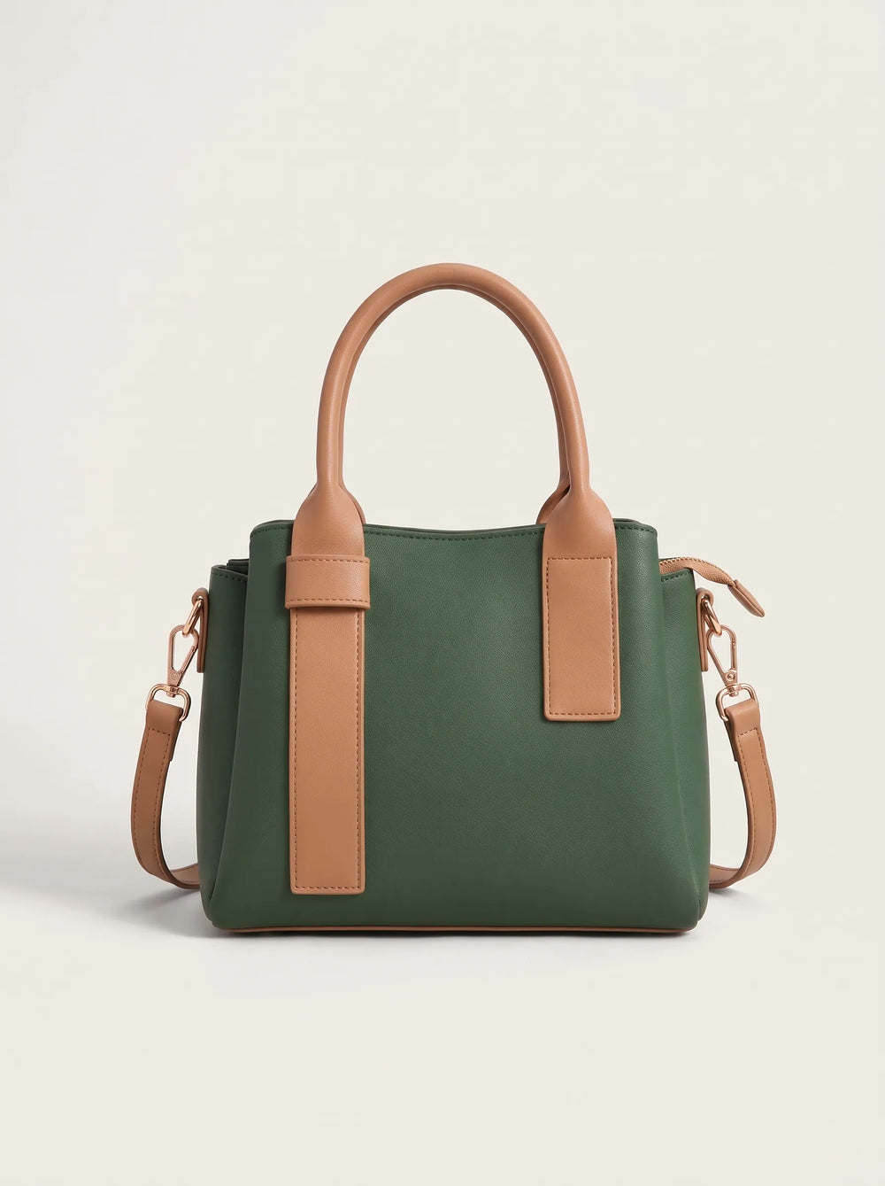 Rose gold D Ring hardware on WestStyle Roma green shoulder bag side affordable shoulder bag for women Pakistan