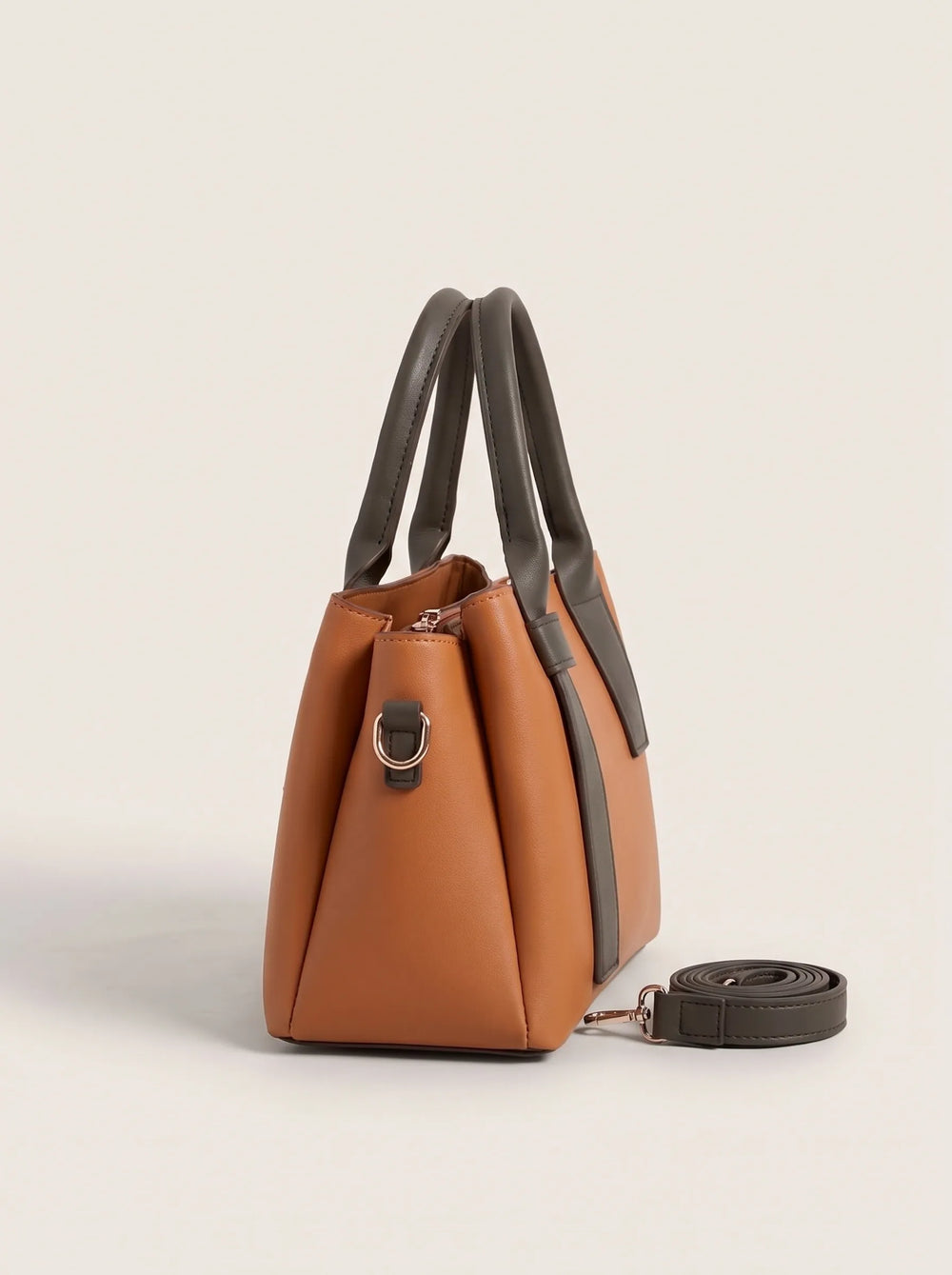 WestStyle Roma mustard tan shoulder bag front view showing dual tone design classy shoulder bags for women and girls Pakistan