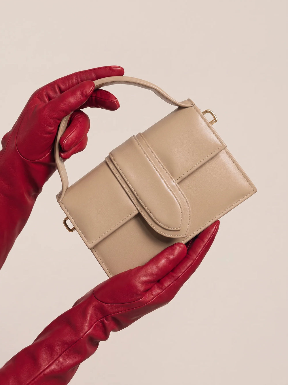 WestStyle beige satchel handbag with fold-over flap and U-tab stitching trendy crossbody bag for women Pakistan