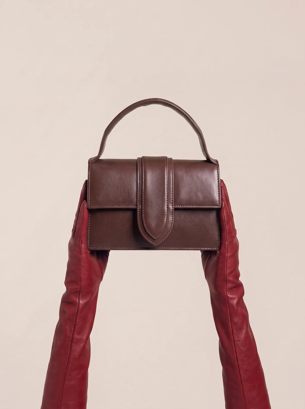 Arched top handle on WestStyle brown semi-gloss satchel cute bags for girls online Pakistan