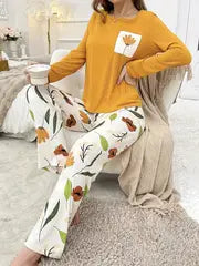 YELLOW FLOWER POCKET SUIT- YELLOW - M064