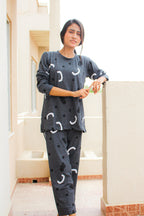 PATTERN PRINTED SUIT - CHARCOL - M080