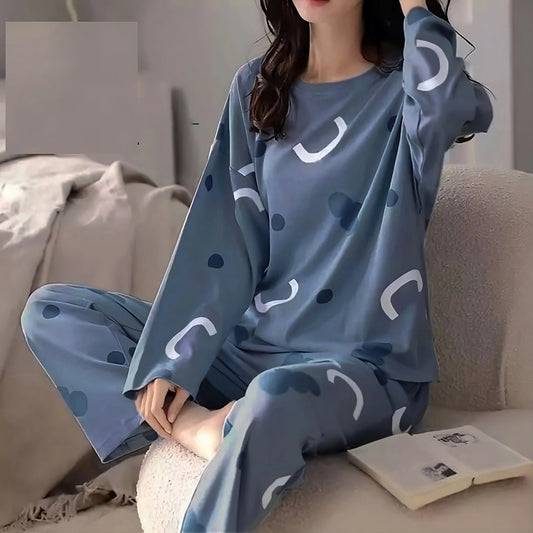 PATTERN PRINTED SUIT - BLUE - M080