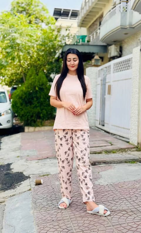 BUTTERFLY PRINTED SUIT - PINK - M084