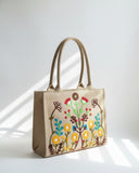 WOODY FLORA CANVAS - BEIGE - M038
