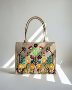 WOODY FLORA CANVAS - BROWN - M038