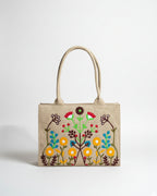 WOODY FLORA CANVAS - BROWN - M038