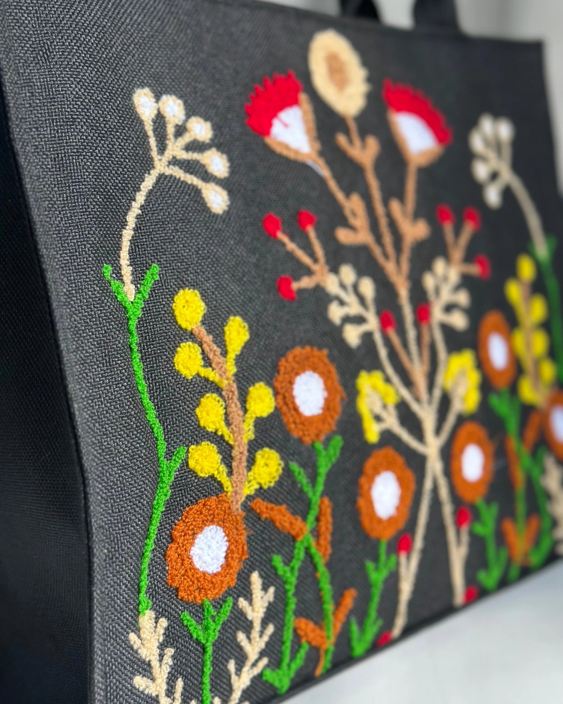 WOODY FLORA CANVAS - BROWN - M038