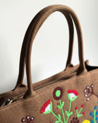 WOODY FLORA CANVAS - BROWN - M038