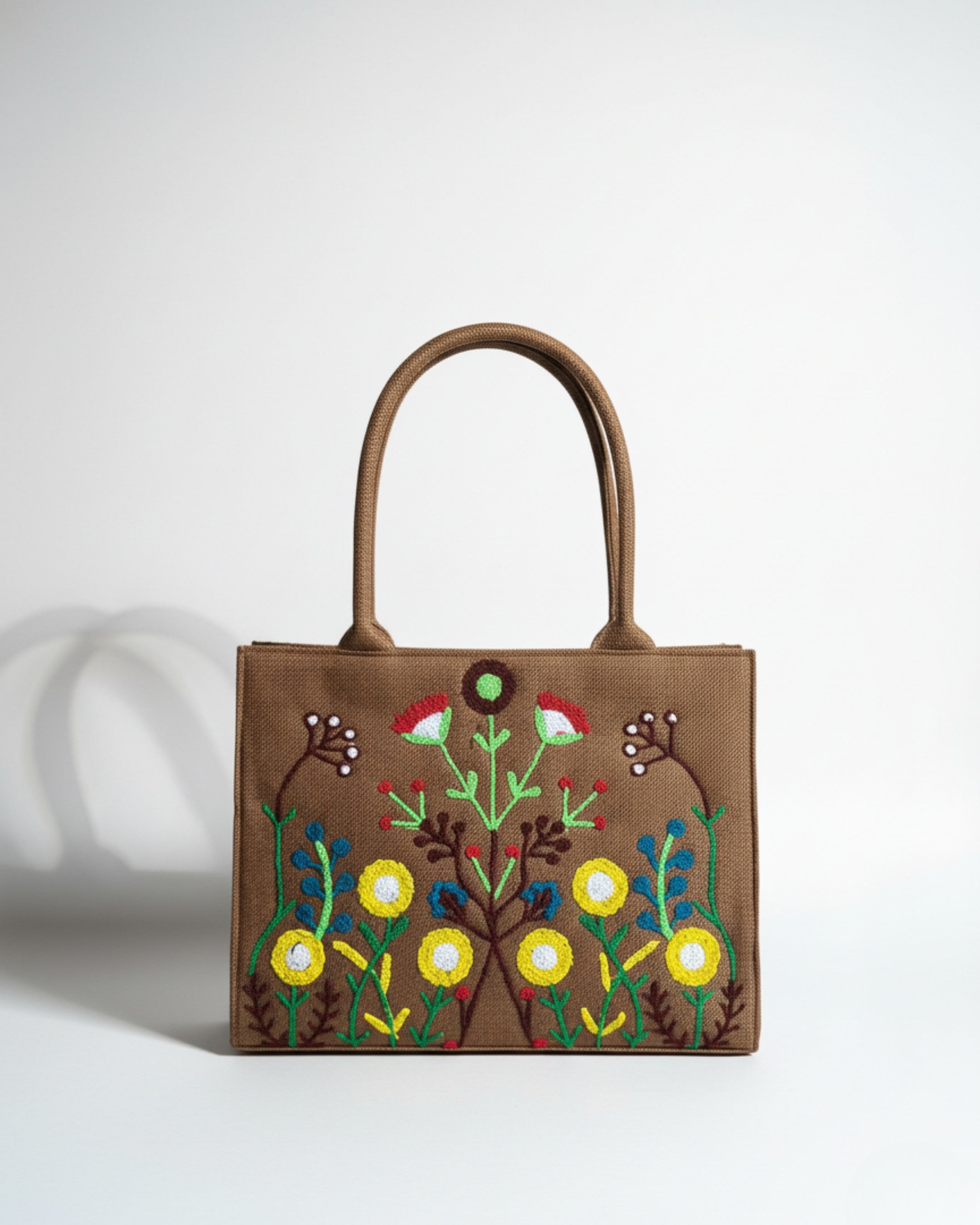 WOODY FLORA CANVAS - BROWN - M038