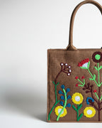 WOODY FLORA CANVAS - BROWN - M038