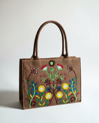 WOODY FLORA CANVAS - BROWN - M038