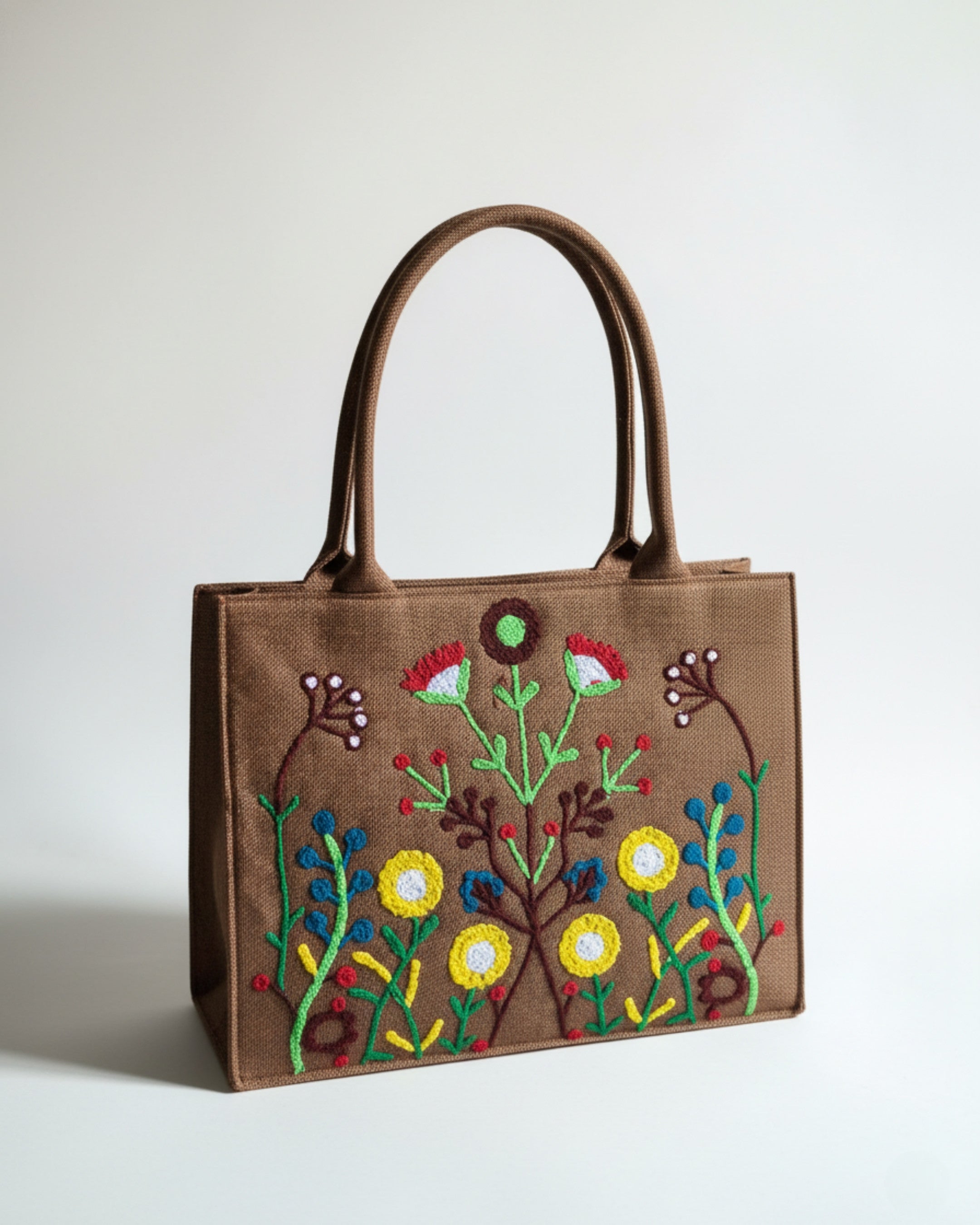 WOODY FLORA CANVAS - BROWN - M038