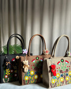 WOODY FLORA CANVAS - BROWN - M038