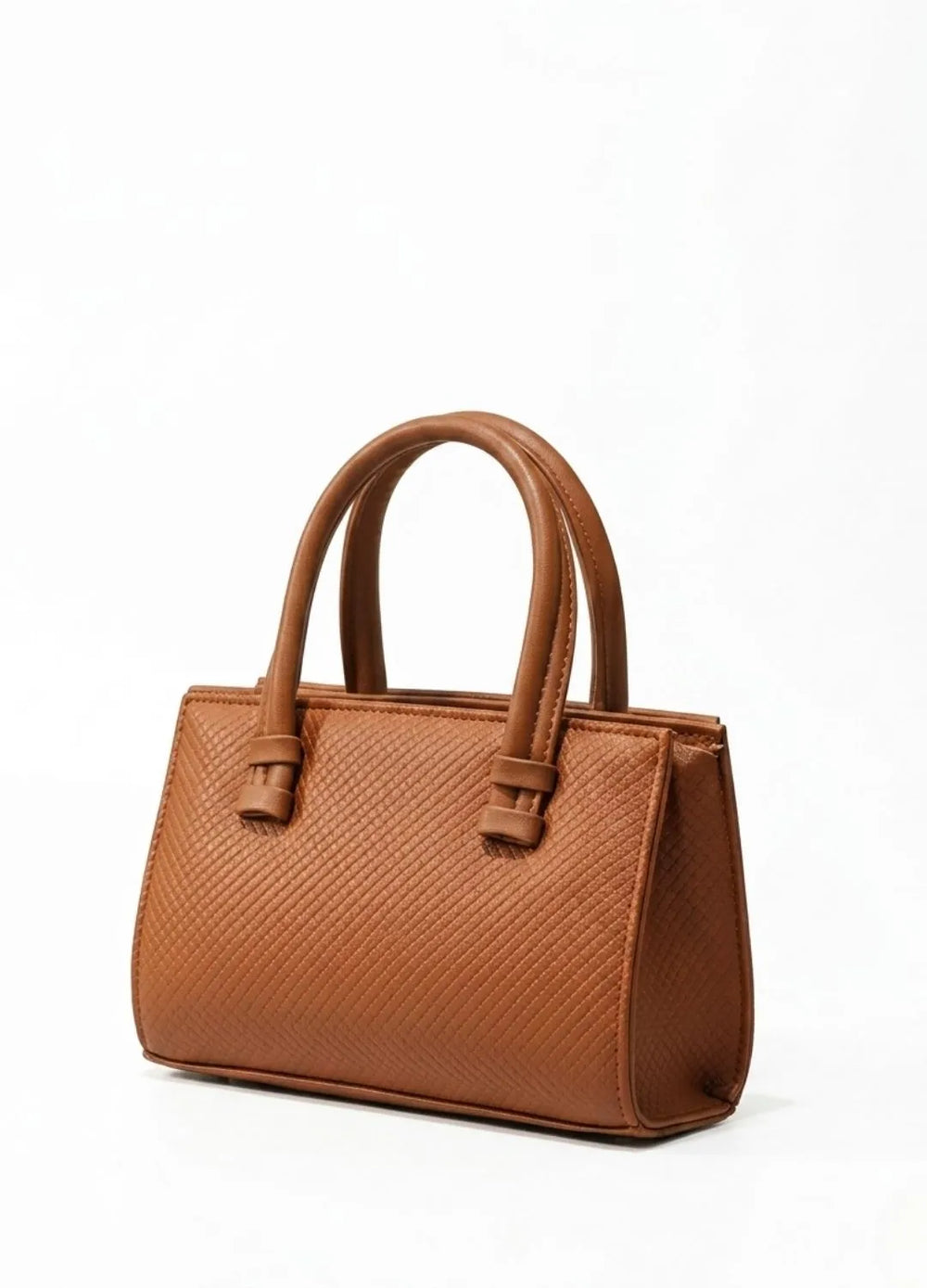 WOVEN HANDBAG - MUSTARD - M116 