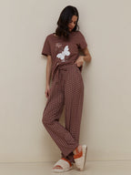 BUTTERFLY PRINT SUIT - BROWN - M054 WESTSTYLE