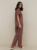 BUTTERFLY PRINT SUIT - BROWN - M054 WESTSTYLE