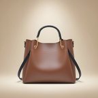 GOLDIE HANDLE BAG - BROWN - M123