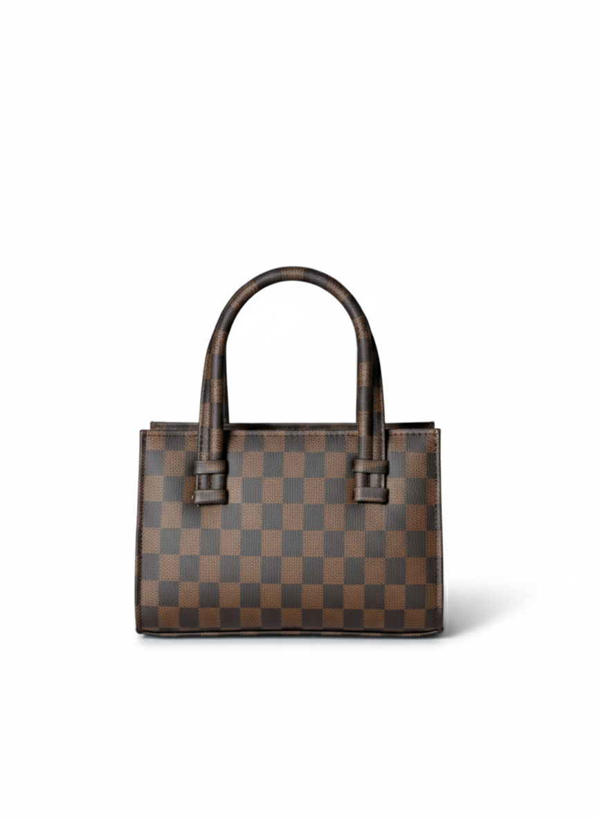 MINI CHECKERED HANDBAG - BROWN - M136 