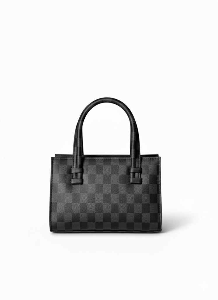 MINI CHECKERED HANDBAG - WHITE - M136