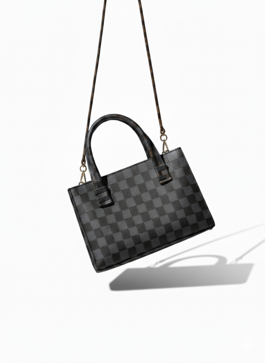 MINI CHECKERED HANDBAG - BLACK - M136 