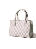 MINI CHECKERED HANDBAG - WHITE - M136 