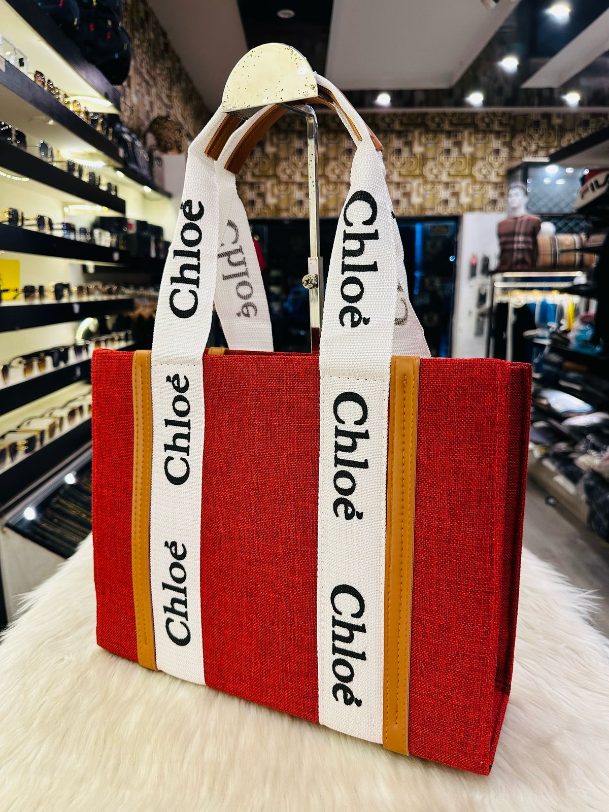 CHLOE CANVAS TOTE - GRAY - M074