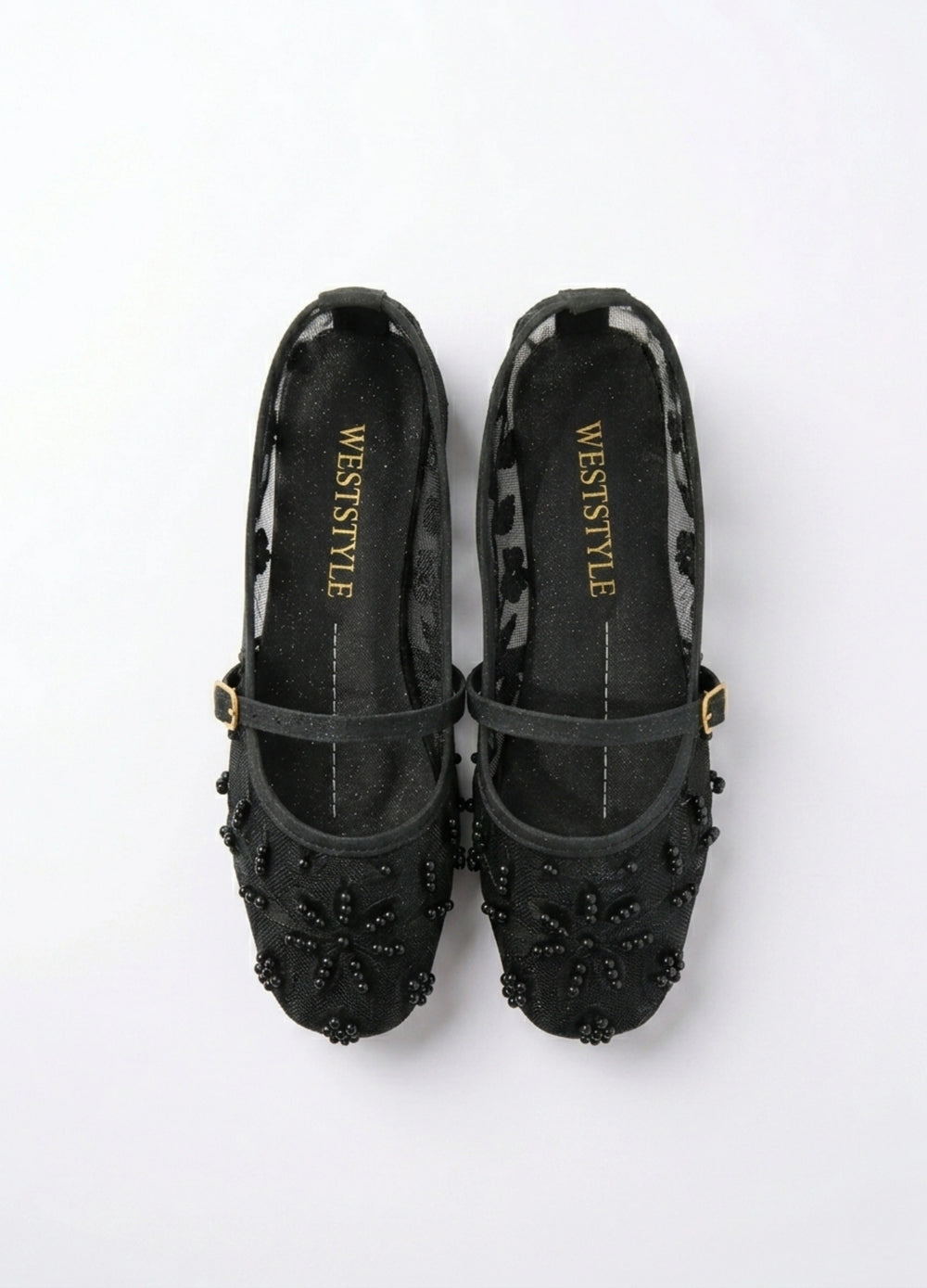 WOMEN'S MESH MARY PUMPY - BLACK - M200 